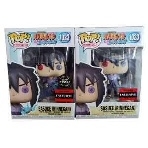 Funko Pop Naruto Shippuden Sasuke Uchiha Rinnegan AAA Exclusive CHASE SET BUNDLE